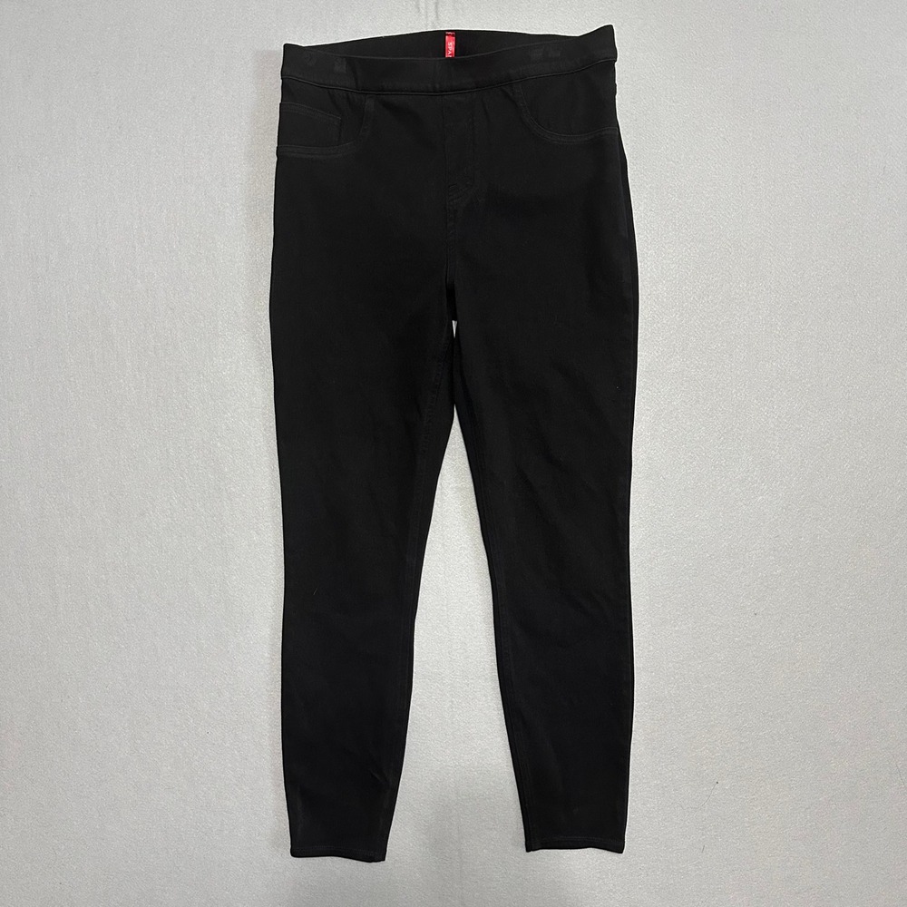Spanx Ankle Jean-ish Leggings Black High Waisted Pull On Denim Pants Large